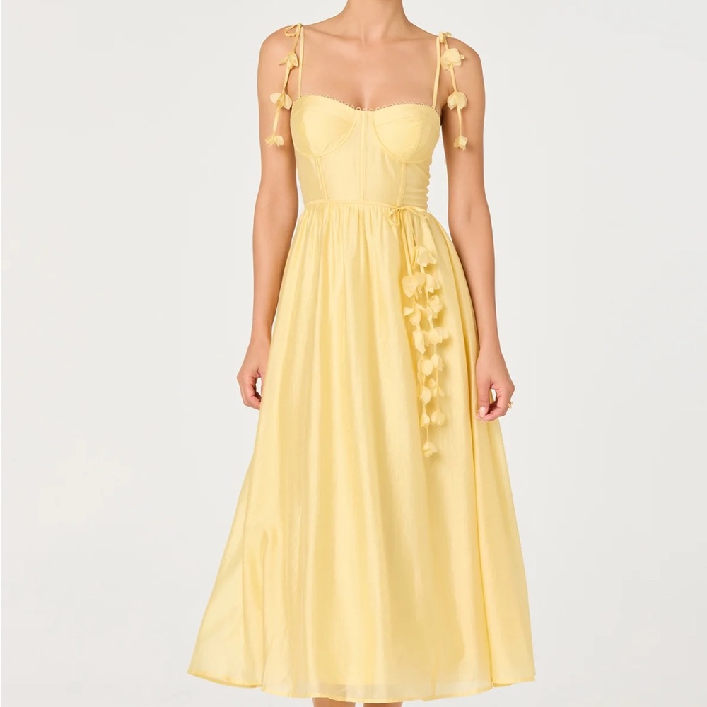 Halcyon 3D Flower appliqué midi dress